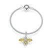 925 Sterling Silver Golden Bee Charm Bracelet