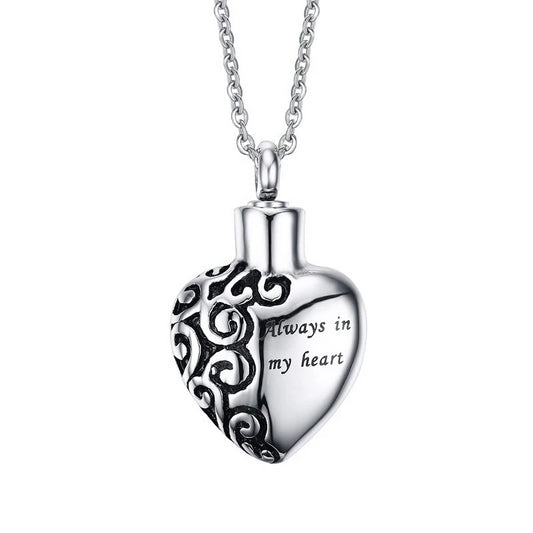 "Always in my Heart" Pendant Locket Necklace Remembrance Jewelry