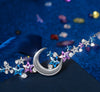 Moon Embellished with Sparkling Swarovski Crystals Pendant Necklace