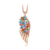 Phoenix Wing with Multicolor Crystal Pendant Necklace