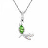 Silver Plated Phoenix with Cubic Zirconia Pendant Necklace