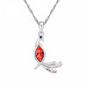 Silver Plated Phoenix with Cubic Zirconia Pendant Necklace