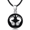 Black Pendant with Baby Feet String Necklace