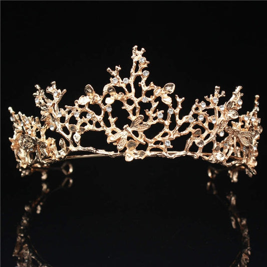 Gold Renaissance Style Tiara Crown for Wedding or Prom