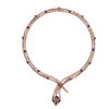 Rhinestone & Crystal Rose Gold Snake Choker Necklace & Bangle Jewelry Set