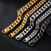 Black/Silver/Gold Stainless Steel Wide Link Chain Bracelet