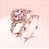 Rose Gold Morganite & Cubic Zirconia 925 Sterling Silver Wedding Band