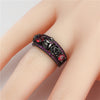 Skull and Rose Cubic Zirconia Punk Ring