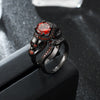 Black Skull Round Cubic Zirconia Engagement Ring Set