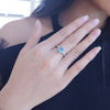 Sky Blue Topaz Solitaire 925 Sterling Silver Engagement Ring