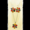 Baltic Synthetic Amber Flower Necklace & Earrings Jewelry Set