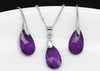 Austrian Crystal Teardrop Necklace & Earrings Jewelry Set