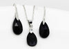 Austrian Crystal Teardrop Necklace & Earrings Jewelry Set