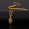 Leaf Pendant Necklace in Gold or Silver with Multi-Colored Rhinestone Crystals