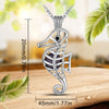Seahorse Lava Stone Aromatherapy Cage Locket Pendant Necklace