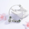 Silver Butterfly Green Beads Lava Aromatherapy Bracelet