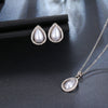 Spheroid Pearl & Crystal Fashion Necklace & Earrings Jewelry Set