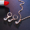 Water Drop Cubic Zirconia Fashion Necklace & Earring Jewelry Set