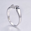 Fiber Optic Strands Cubic Zirconia 925 Sterling Silver Engagement Ring