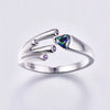 Fiber Optic Strands Cubic Zirconia 925 Sterling Silver Engagement Ring