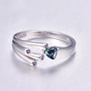 Fiber Optic Strands Cubic Zirconia 925 Sterling Silver Engagement Ring