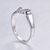 Fiber Optic Strands Cubic Zirconia 925 Sterling Silver Engagement Ring