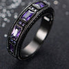Purple Cubic Zirconia Black Gold-Filled Engagement Ring