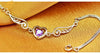 Romantic Angel Wings and Cubic Zirconia Heart Silver Bracelet