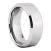 8mm Polished Surface with Silver Edges Tungsten Carbide Wedding Bands