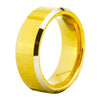 8mm Polished Surface with Silver Edges Tungsten Carbide Wedding Bands