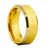 8mm Polished Surface with Silver Edges Tungsten Carbide Wedding Bands