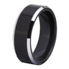 8mm Polished Surface with Silver Edges Tungsten Carbide Wedding Bands