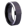 8mm Polished Surface with Silver Edges Tungsten Carbide Wedding Bands
