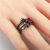 Punk Skull Crystal Heart Wedding Ring