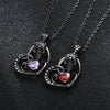 Crystal Heart and Cubic Zirconia Skull Fashion Necklace