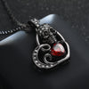 Crystal Heart and Cubic Zirconia Skull Fashion Necklace