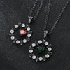 Skull Crystal Heart Cubic Zirconia Punk Necklace