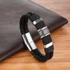 Braided Rope, Stainless Steel & Genuine Leather Fashion Charm Bracelet