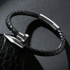 Nail Leather & Stainless Steel Buckle Bracelet
