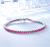 Birthstone Link Chain 925 Sterling Silver Bracelet