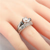 Skull and Cubic Zirconia Heart Vintage Ring