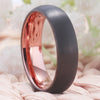 Brushed Matte Silver & Rose Gold Dome Shaped Tungsten Carbide Wedding Band 8,6,4mm