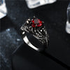 Skull and Cubic Zirconia Heart Promise Ring