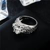 Skull and Cubic Zirconia Heart Promise Ring