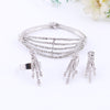 Meteor Shower Crystal Necklace, Bracelet, Earrings & Ring Jewelry Set