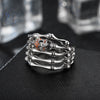 Skeleton and Cubic Zirconia Skull Fashion Ring