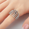 Skeleton and Cubic Zirconia Skull Fashion Ring