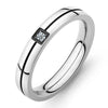 His & Hers Cubic Zirconia Black and Rose Gold Lines Wedding Rings