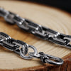 Square Black Cable Chain 925 Sterling Silver Biker Vintage Bracelet