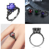 Skull, Skeletons and Cubic Zirconia Heart Vintage Ring